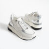 Sneakers albi pentru femei cu platformă din piele naturală Elia