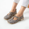 Pantofi Mary Jane leopard Zahara din piele naturală