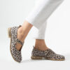 Pantofi Mary Jane leopard Zahara din piele naturală