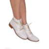 Botine albe de vară din piele naturală Estelle