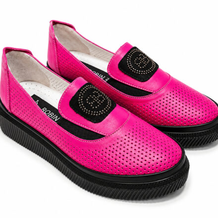 Pantofi de dama din piele naturala ciclamen Odessa