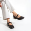 Pantofi casual de damă Sofia, din piele naturală, maro închis