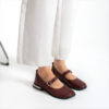 Pantofi casual damă din piele naturală Bordo Sofia