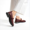 Pantofi casual damă din piele naturală Bordo Sofia