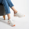 Sneakers albi Amber din piele naturală