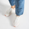 Sneakers albi Amber din piele naturală