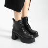 Botine negre din piele naturală cu talpă groasă Beverly