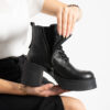 Botine negre din piele naturală cu talpă groasă Beverly