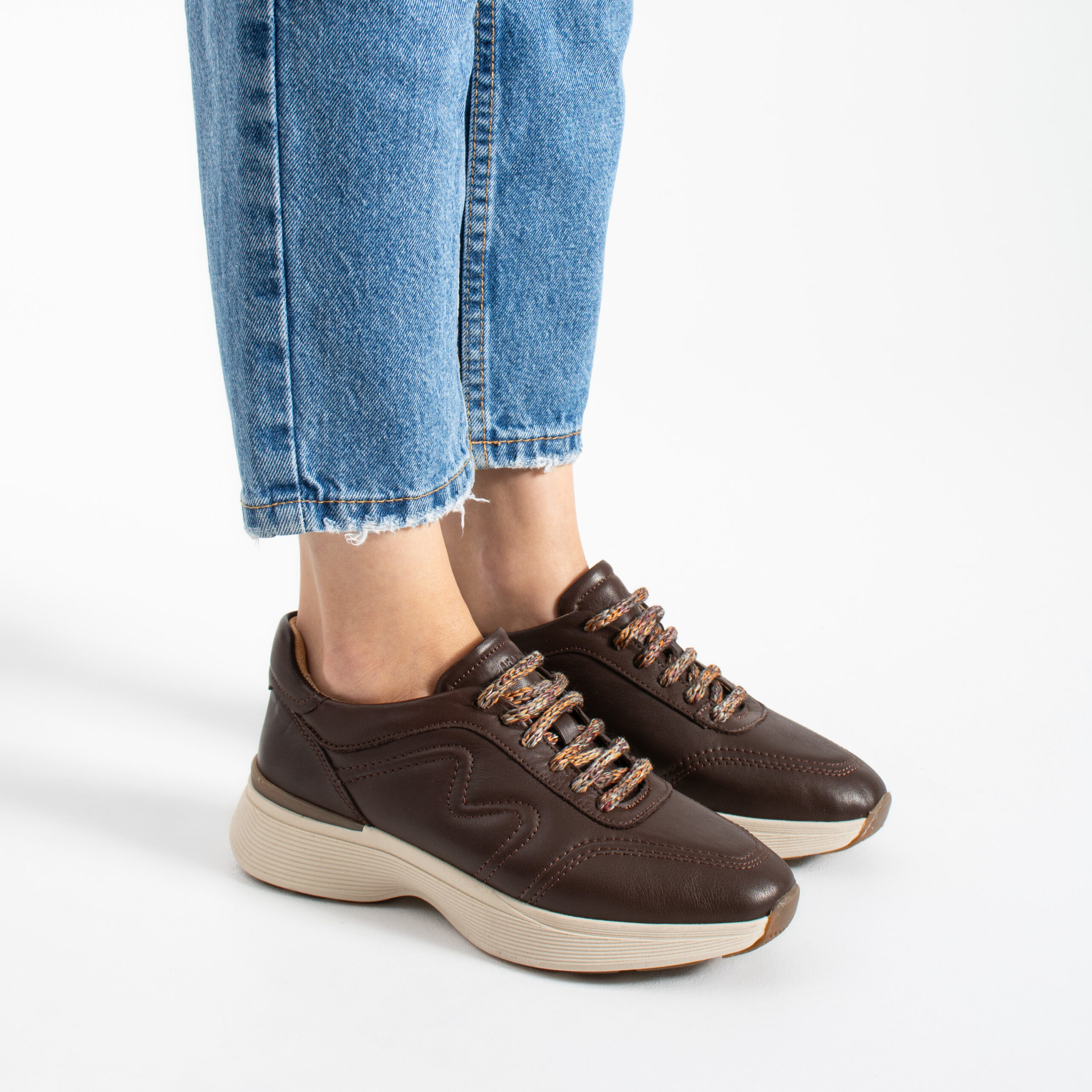 Sneakers damă maro din piele naturală Amelia Sneakers damă maro din piele naturală Amelia