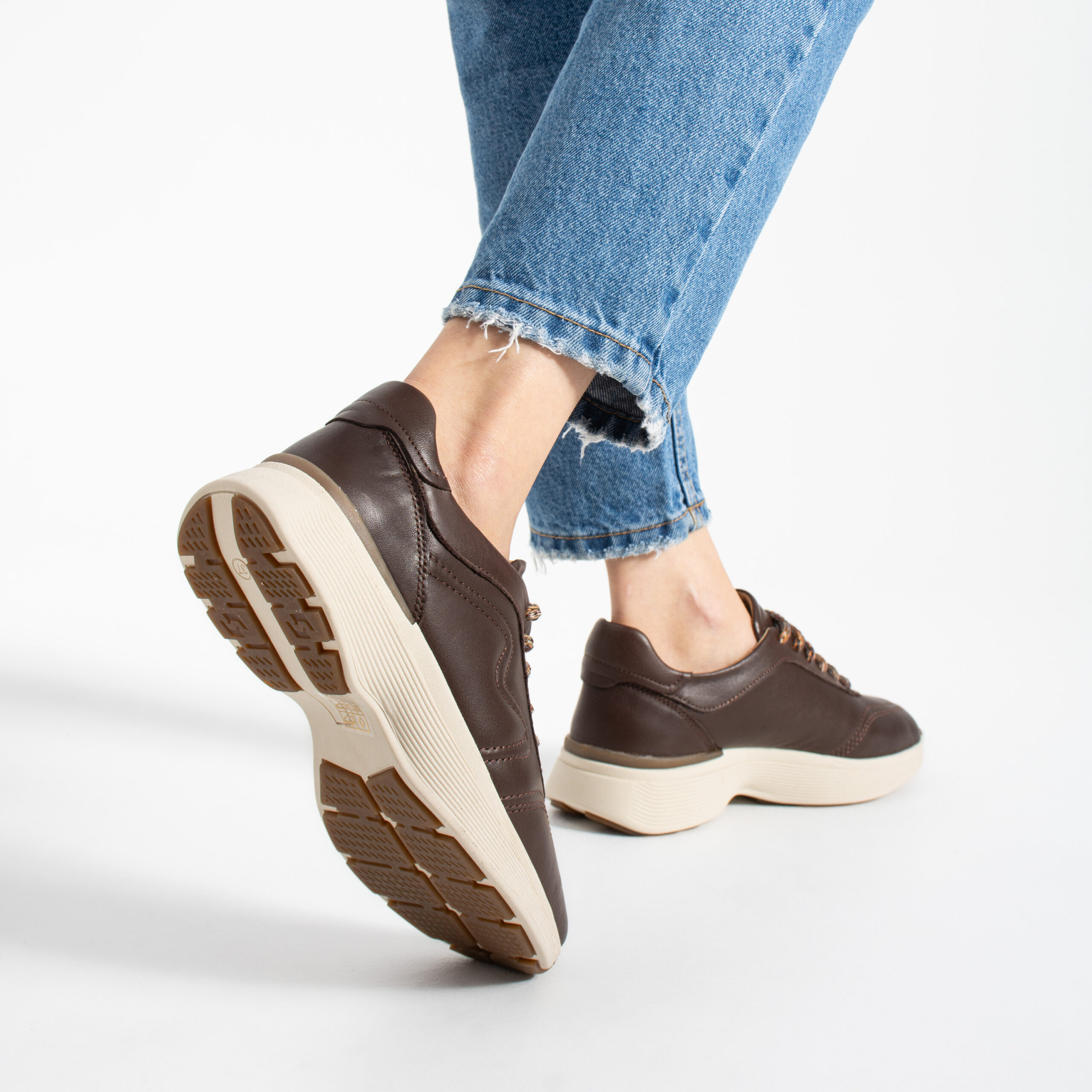 Sneakers damă maro din piele naturală Amelia Sneakers damă maro din piele naturală Amelia