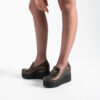 Pantofi eleganți maro pe platformă din piele naturală Giorgia