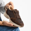 Sneakers damă maro închis din piele naturală Melody