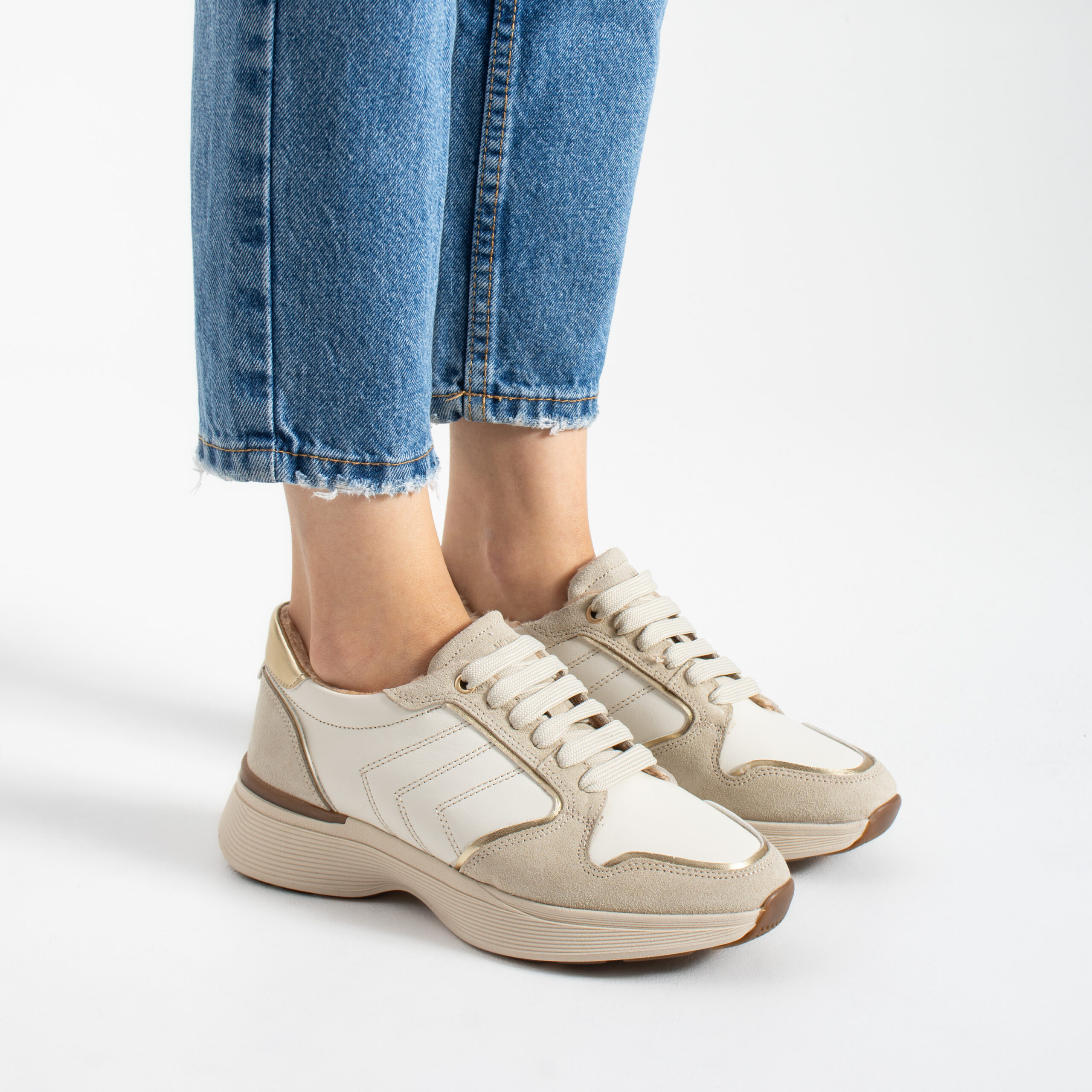 Sneakers damă bej din piele naturală Melody Sneakers damă bej din piele naturală Melody