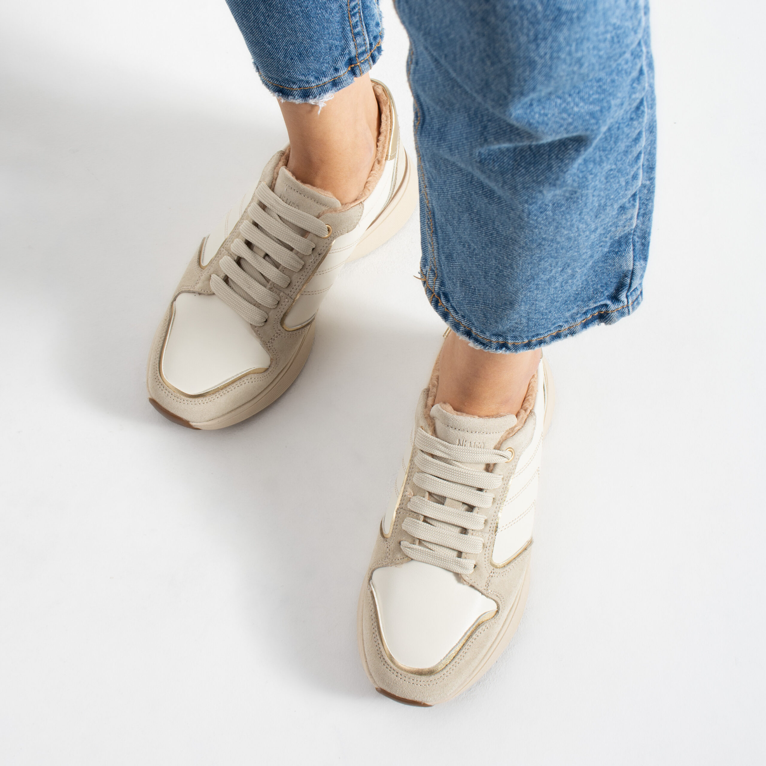Sneakers damă bej din piele naturală Melody Sneakers damă bej din piele naturală Melody