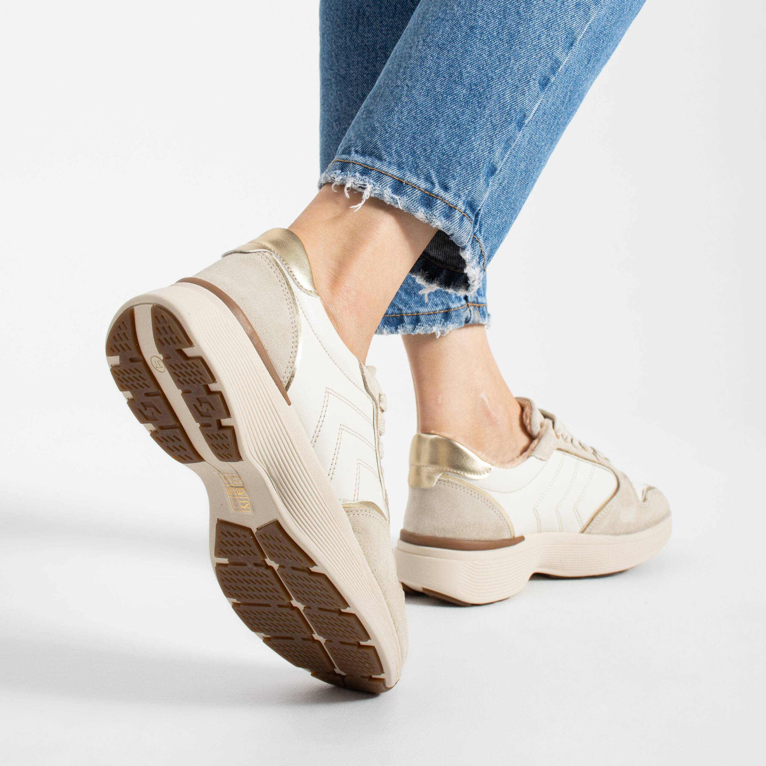 Sneakers damă bej din piele naturală Melody Sneakers damă bej din piele naturală Melody