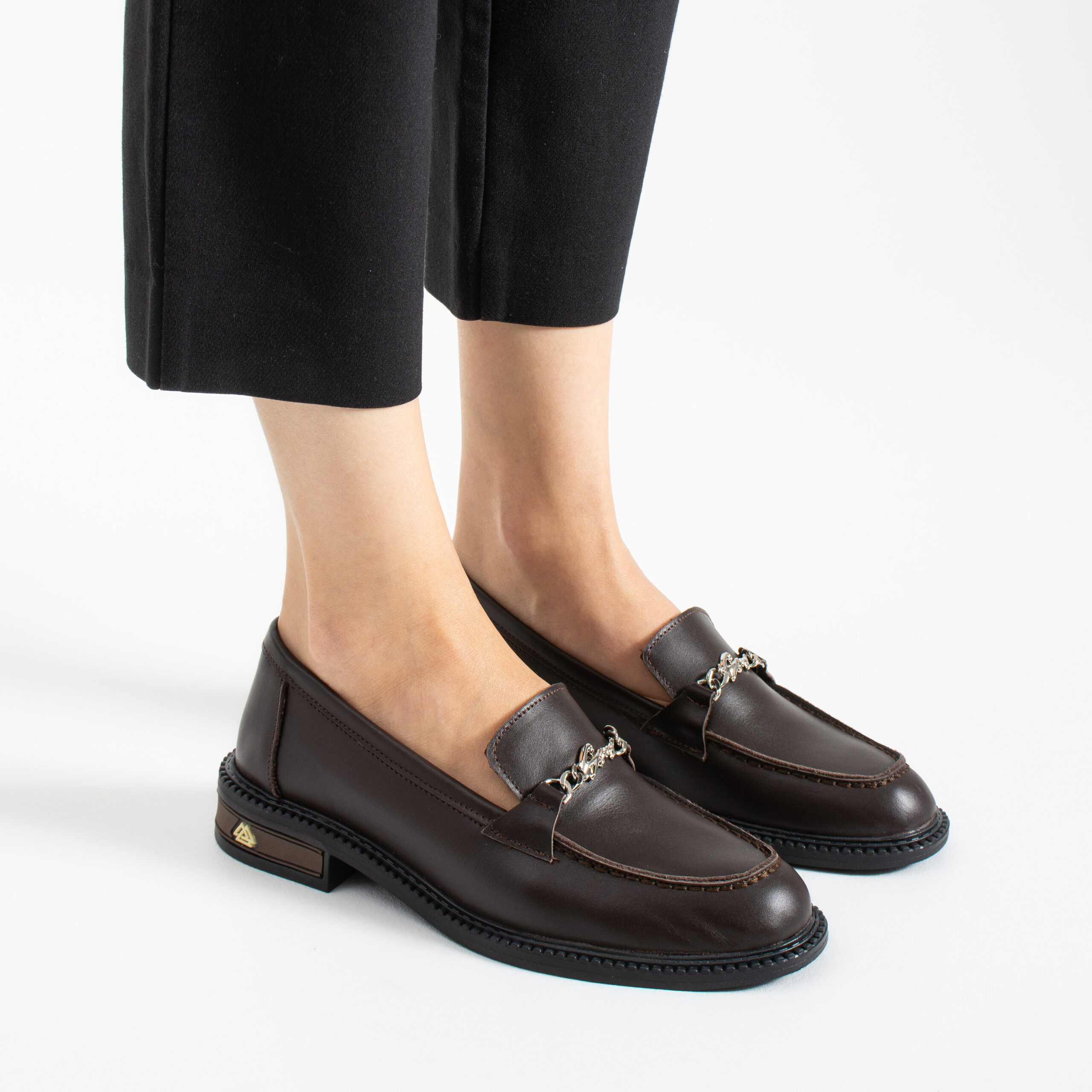 Loafers dama maro închis din piele naturală April Loafers dama maro închis din piele naturală April