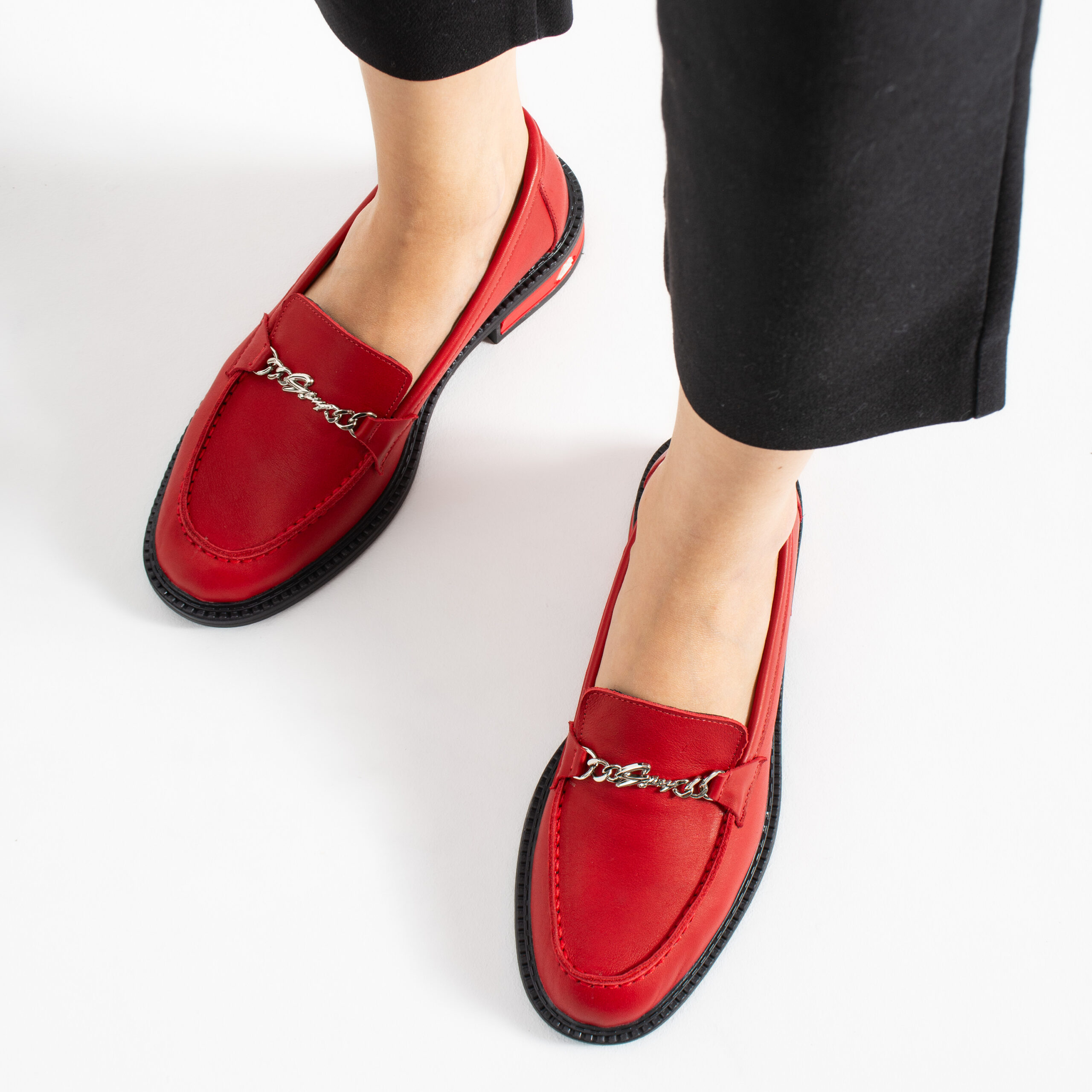 Loafers damă roșii April Loafers damă roșii April