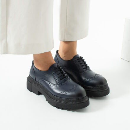 Mocasini Oxford negri din piele naturală Mia