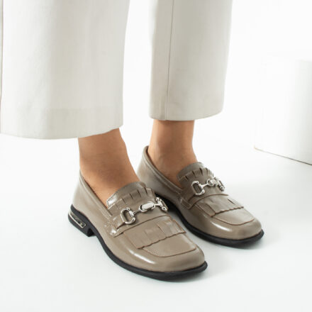 Loafers damă din piele naturală lăcuită, vizoniu Taomina