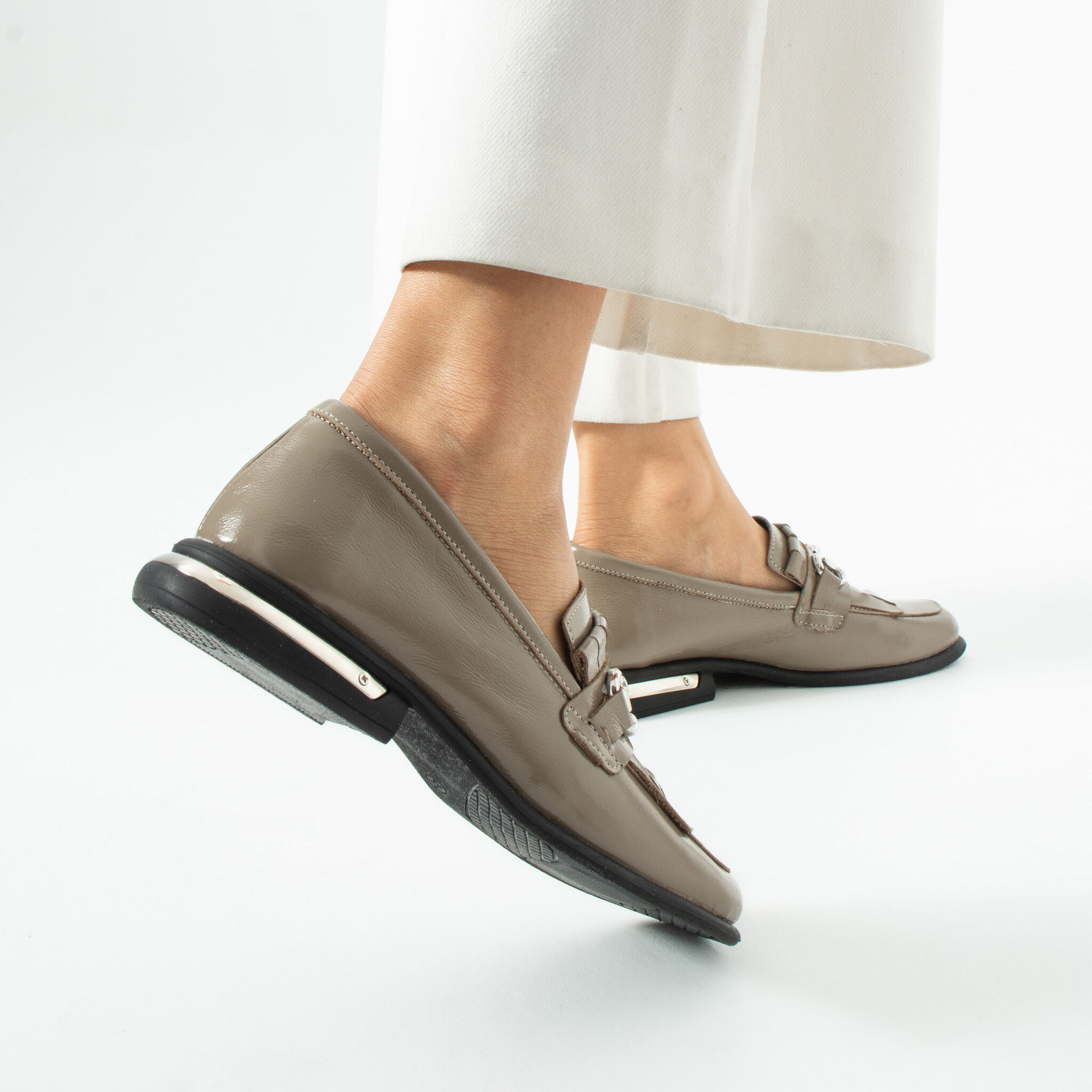 Loafers damă din piele naturală lăcuită, vizoniu Taomina Loafers damă din piele naturală lăcuită, vizoniu Taomina