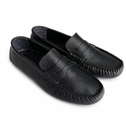 Mocasini bărbătești negri din piele naturală Frank