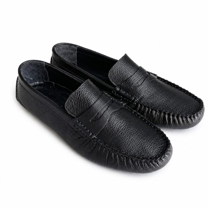 Mocasini bărbătești negri din piele naturală Frank