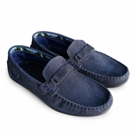 Mocasini bărbătești bleumarin din piele întoarsă Paul