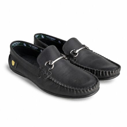 Mocasini negri din piele naturală pentru bărbați Roger