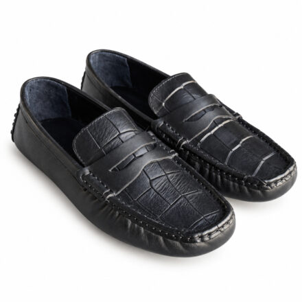 Mocasini bărbătești negri din piele naturală Felix