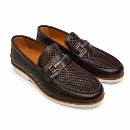 Pantofi eleganți bărbătești maro închis din piele naturală Dortmund