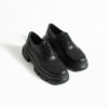 Pantofi oxford de damă negri din piele naturală Carama