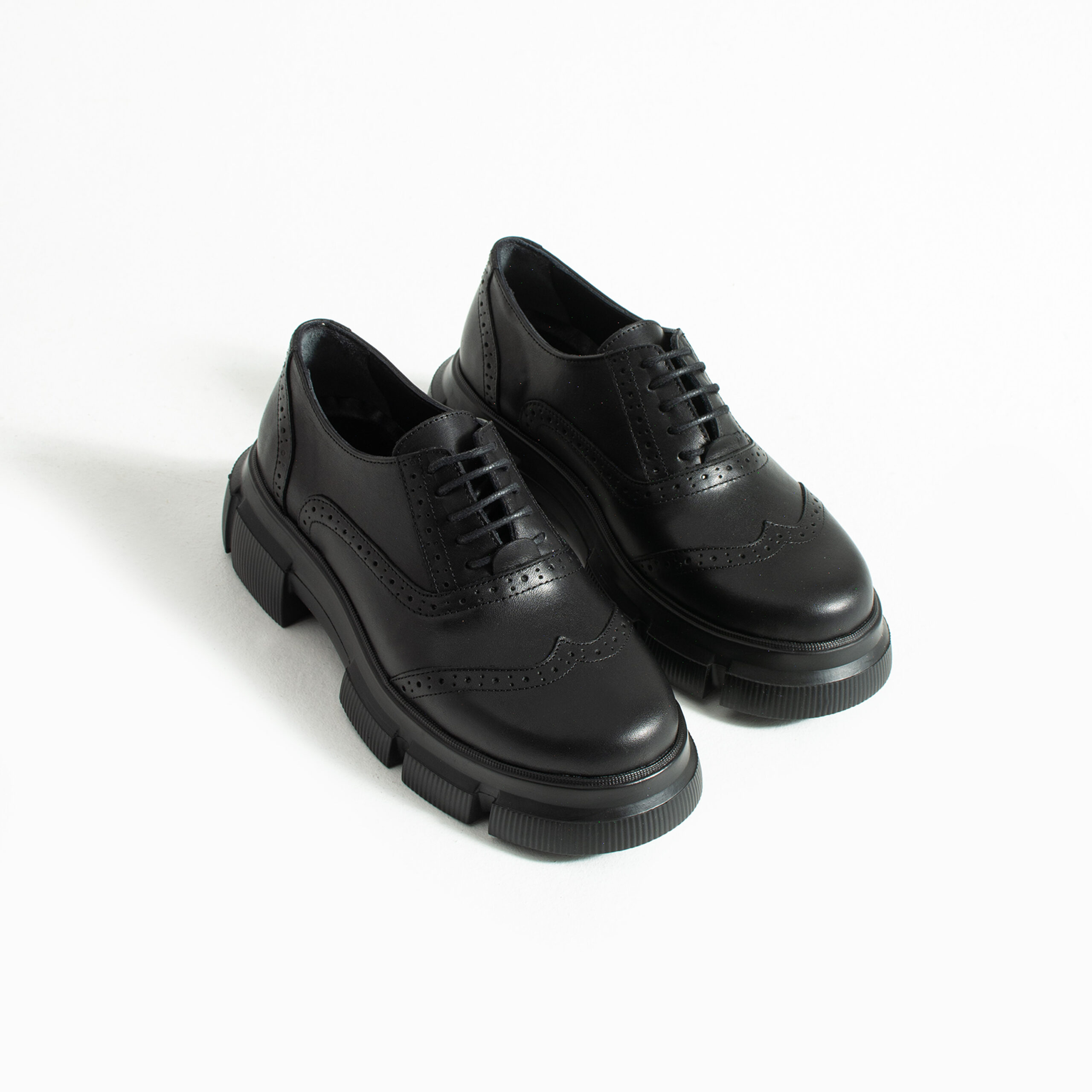 Pantofi oxford de damă negri din piele naturală Carama Pantofi oxford de damă negri din piele naturală Carama