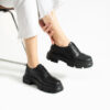 Pantofi oxford de damă negri din piele naturală Carama