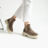 Botine Chelsea leopard din piele naturală Francesca