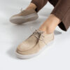 Pantofi casual bej din piele întoarsă naturală Eda
