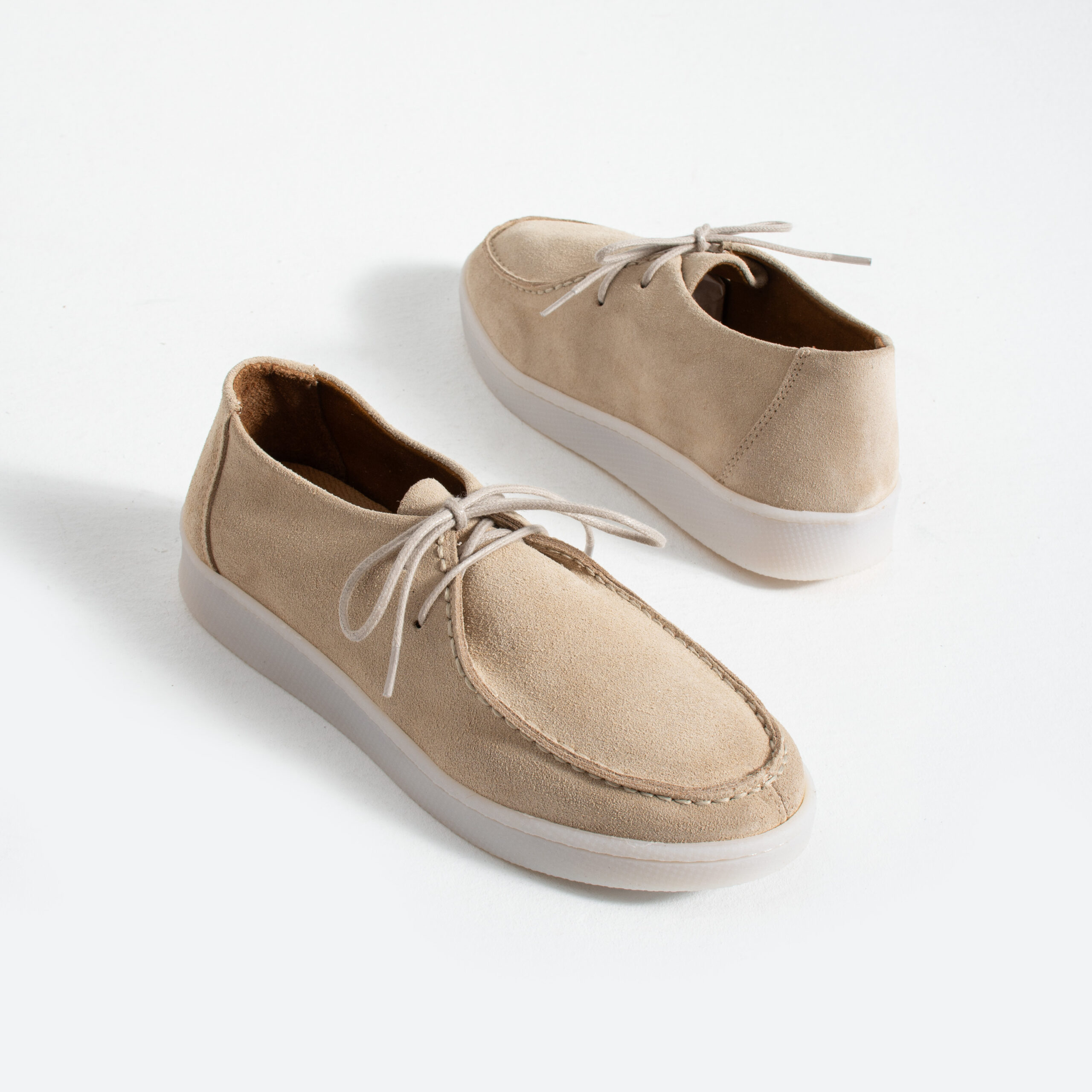 Pantofi casual bej din piele întoarsă naturală Eda Pantofi casual bej din piele întoarsă naturală Eda