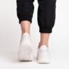 Sneakers damă albi din piele naturală, cu dantelă și perle Brandy