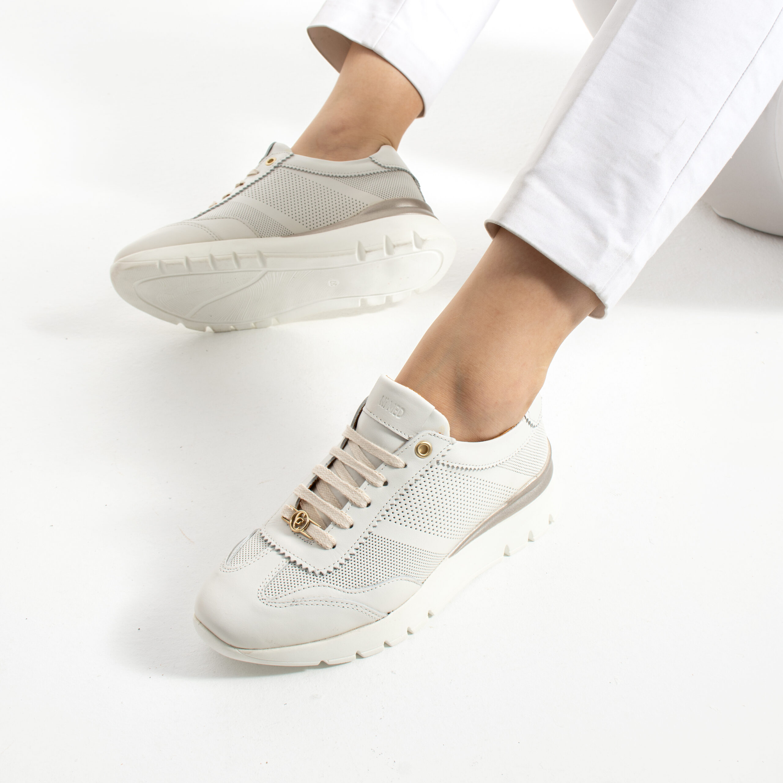 Pantofi sport-eleganți albi din piele naturală Tamaia Pantofi sport-eleganți albi din piele naturală Tamaia