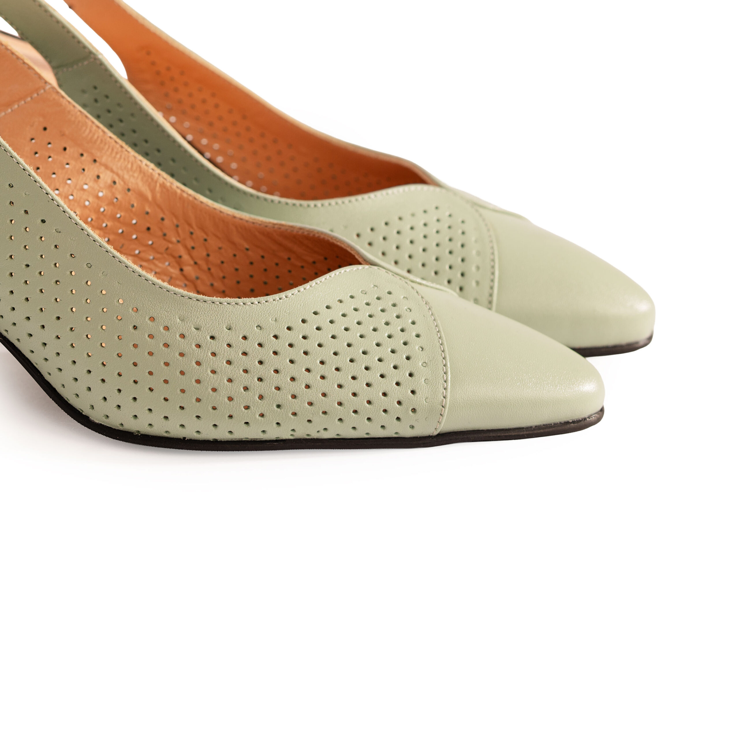 Pantofi eleganți verzi de damă, cu toc mic, din piele naturală Aylin Pantofi eleganți verzi de damă, cu toc mic, din piele naturală Aylin