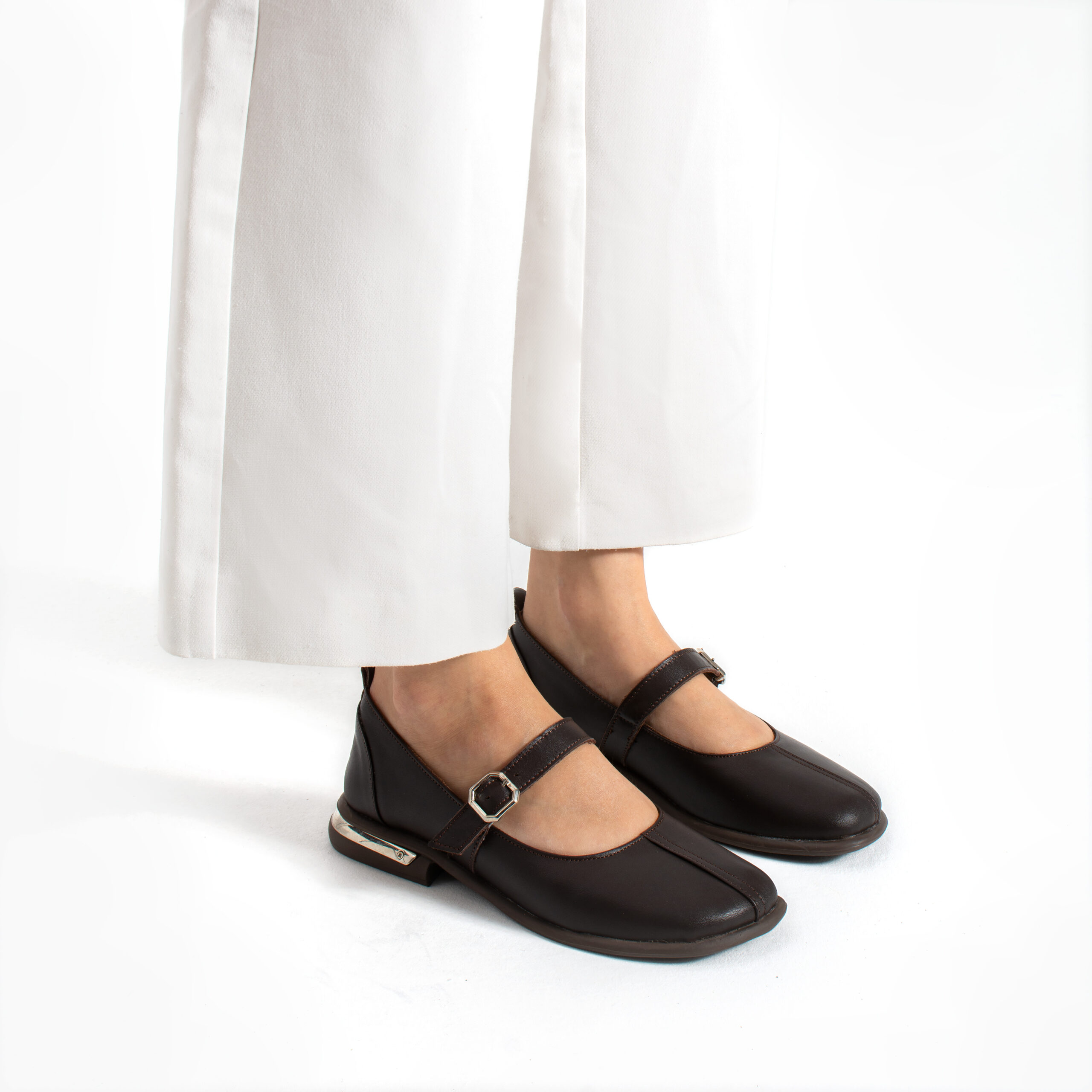 Pantofi casual de damă Sofia, din piele naturală, maro închis Pantofi casual de damă Sofia, din piele naturală, maro închis